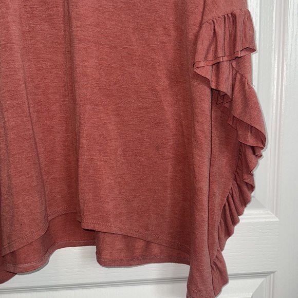 Rust Ruffled Flowy Shirt - Picture 3 of 4